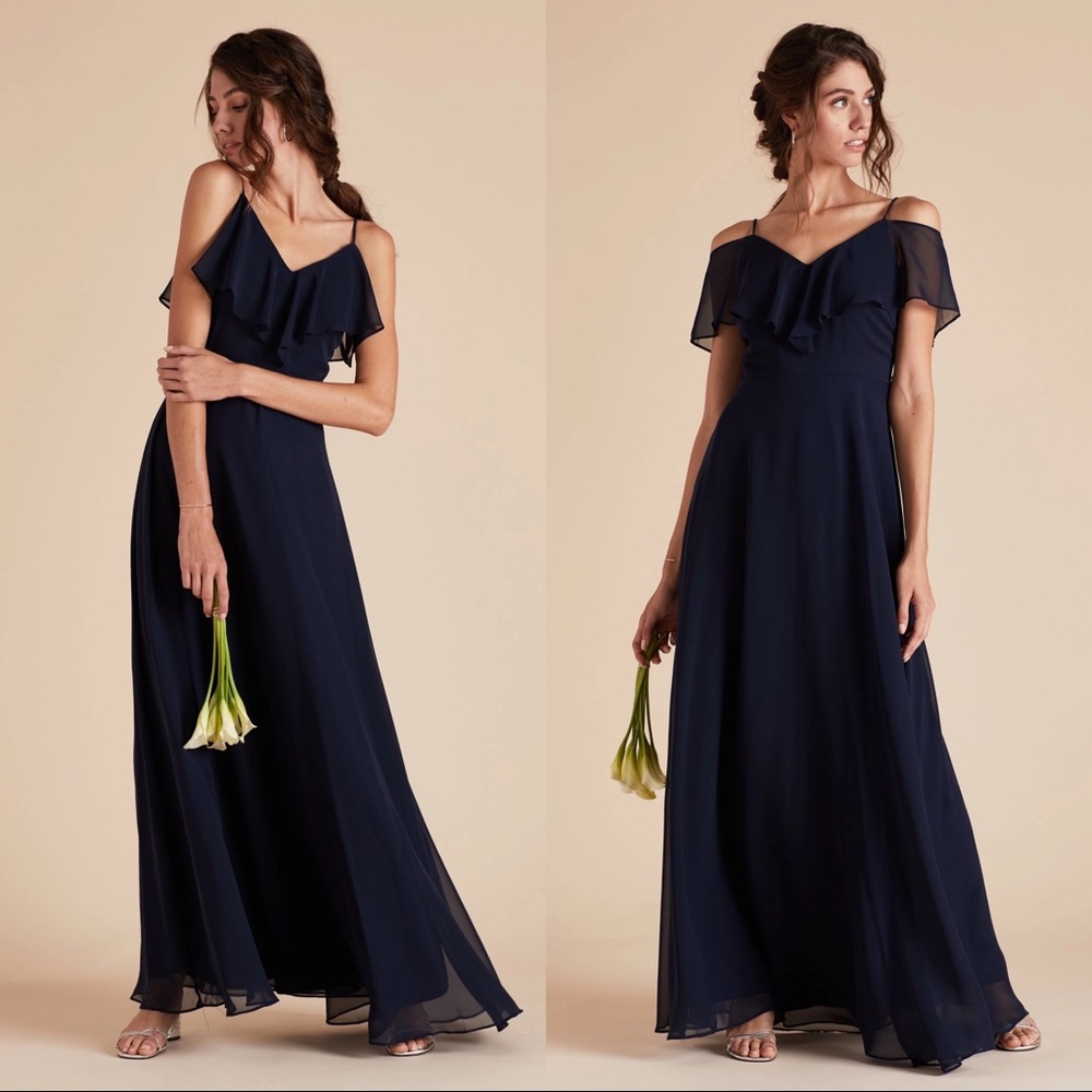 NWT Birdy Grey Jane Convertible Chiffon Bridesmaid Dress Navy Size XL